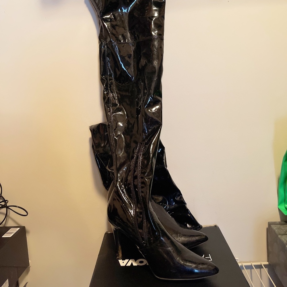 Latex Thigh High Boots